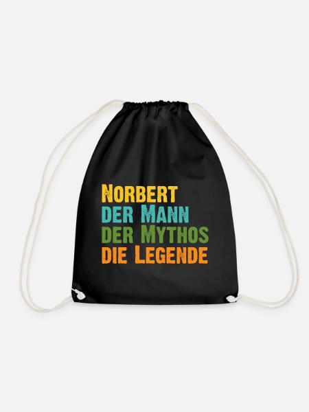 Norbert der Mythos die Legende Vorname Norbert - Turnbeutel - Schwarz