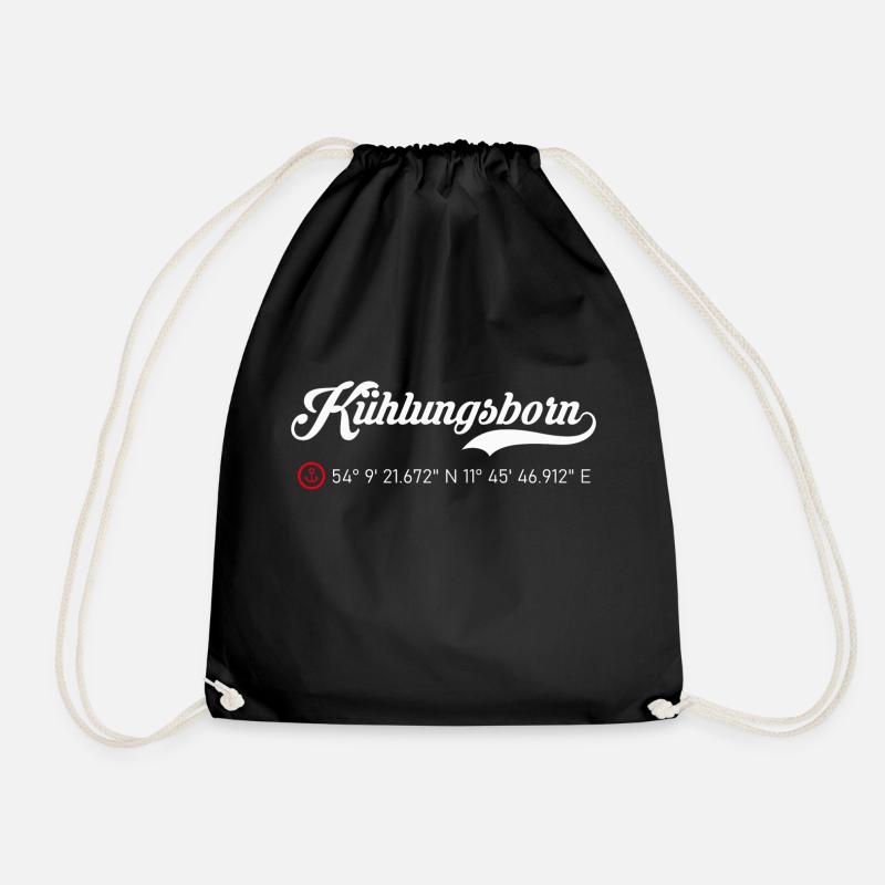 Kühlungsborn roter Anker - Turnbeutel - Schwarz