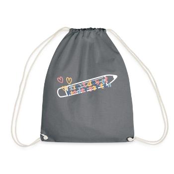 First Day of Kindergarden - Drawstring Bag - grey - Front
