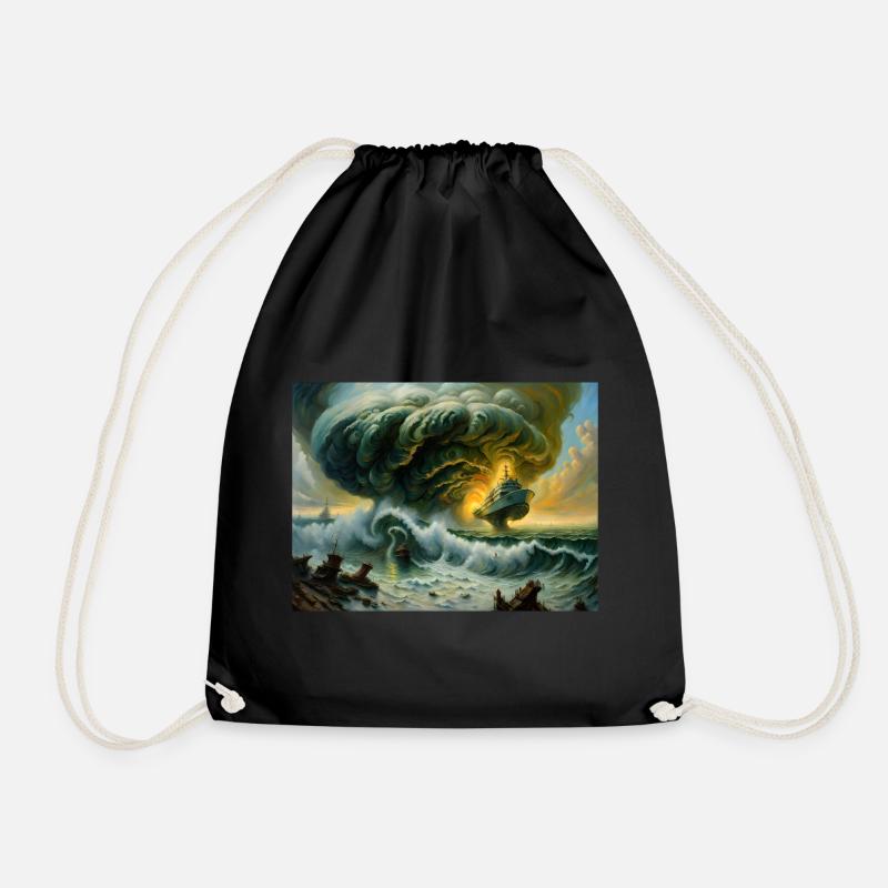 Nature's Fury #5 - Drawstring Bag - black