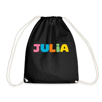 Name - Julia - Turnbeutel - Schwarz - Vorne