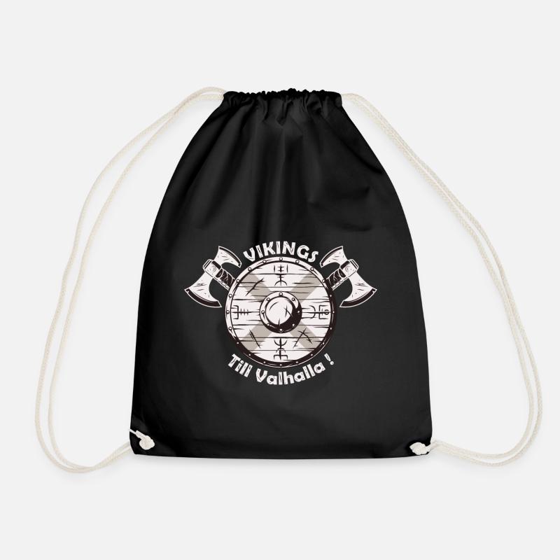 Vikings Till valhalla - Drawstring Bag - black