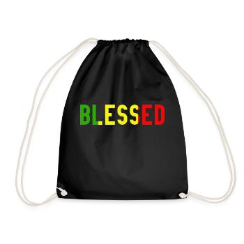 Rasta Colours, Jamaican heritage, Jamaican Flag - Drawstring Bag - black - Front
