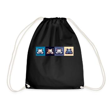 Cat attack - Drawstring Bag - black - Front