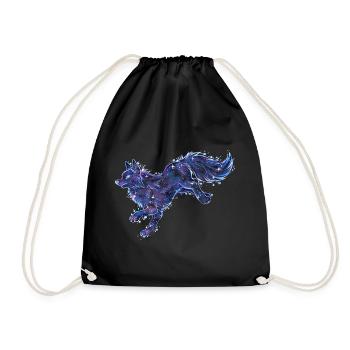 Cooler Galaxy Fuchs Wolf Galaxytier Sternzeichen - Turnbeutel - Schwarz - Vorne