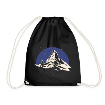 Matterhorn Wandern Wanderung Souvenir Zermatt - Turnbeutel - Schwarz - Vorne