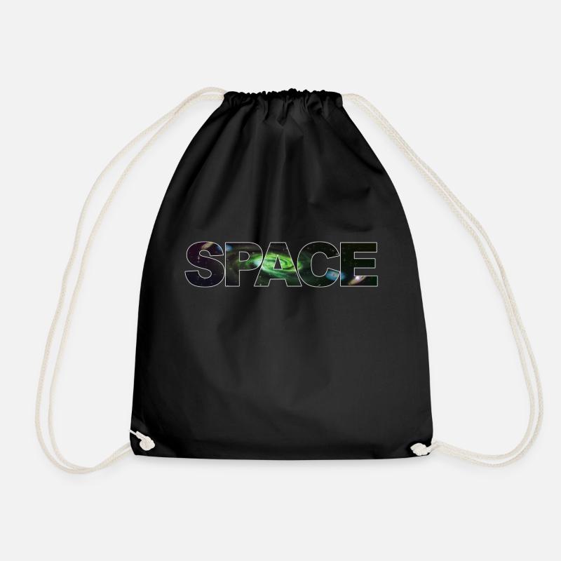 Space #2 - Drawstring Bag - black