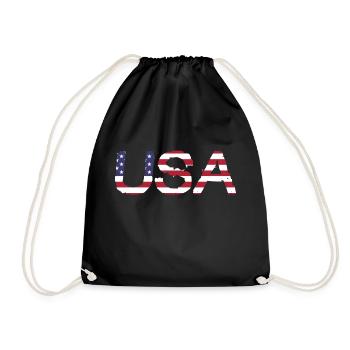 United States in the colors of the American flag flag flag - Drawstring Bag - black - Front