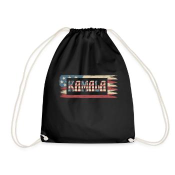 Kamala Harris présidente drapeau américain rétro - Sac de sport léger - noir - Devant