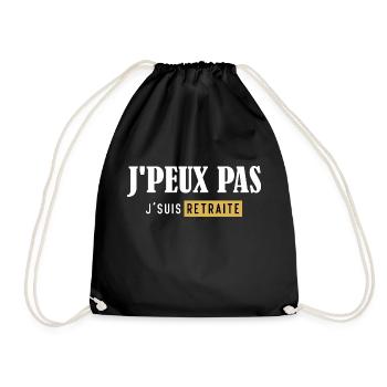 I Can't Humor T-Shirt I'm Retired - Drawstring Bag - black - Front