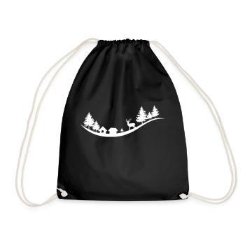 winter - Drawstring Bag - black - Front