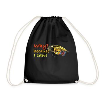 Why because i can Ghost Fly - Drawstring Bag - black - Front