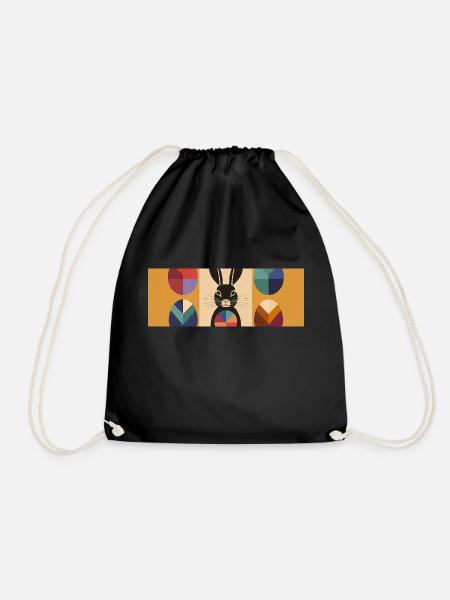 Easter Bunny No.06 - Drawstring Bag - black