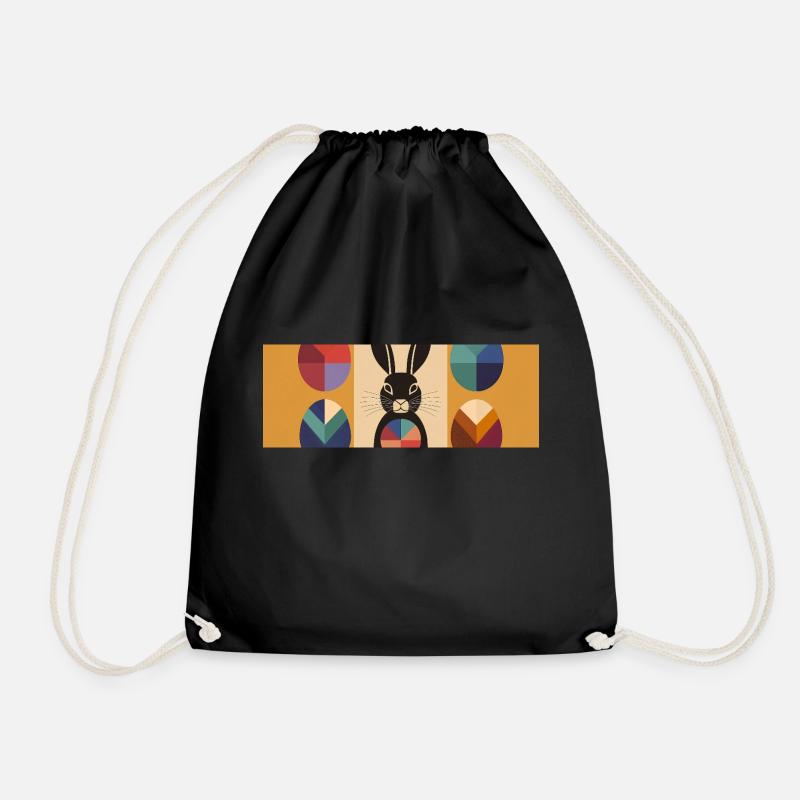 Easter Bunny No.06 - Drawstring Bag - black