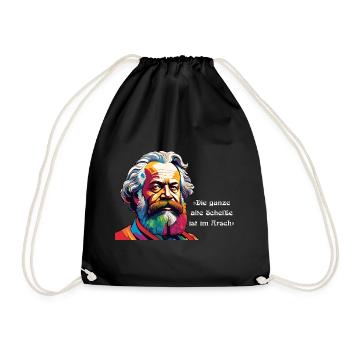 Marx Die ganze alte - Zitat Querformat - Turnbeutel - Schwarz - Vorne