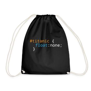 Css Puns - Titanic - Drawstring Bag - black - Front