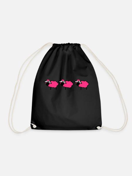 flock sheep - Drawstring Bag - black