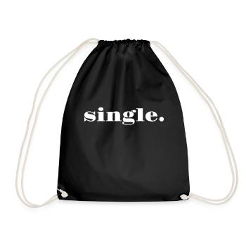 single - Drawstring Bag - black - Front