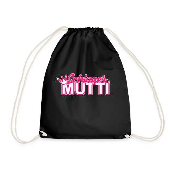 Schlager Mutti Pink Krone - Turnbeutel - Schwarz - Vorne