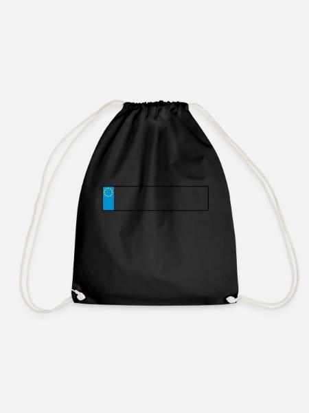 license plate europe_g1 - Drawstring Bag - black