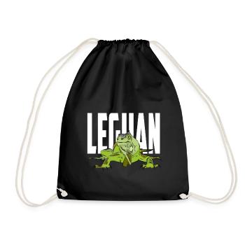 Leguan Iguana - Drawstring Bag - black - Front