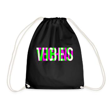 TECHNO VIBES - Drawstring Bag - black - Front