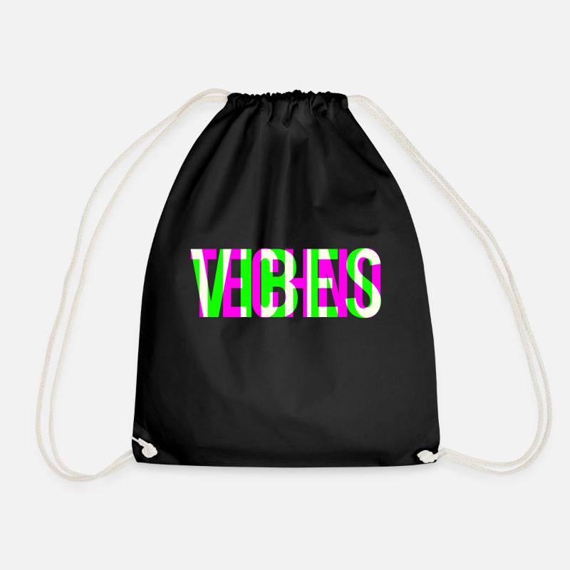 TECHNO VIBES - Drawstring Bag - black