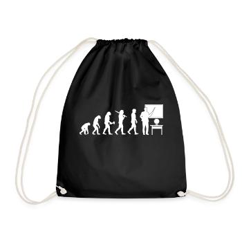 Lehrer Lehrerin Evolution Erzieher Geschenk - Turnbeutel - Schwarz - Vorne