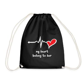 Mon cœur lui appartient - Sac de sport léger - noir - Devant