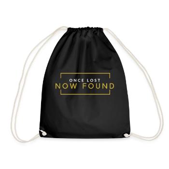 Christian Once Lost Now Found Retro Gold - Drawstring Bag - black - Front