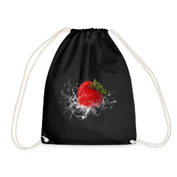Fraise fruit fruits fruits délicieux frais - Sac de sport léger - noir - Devant