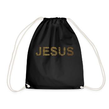 Jesus Golden - Drawstring Bag - black - Front