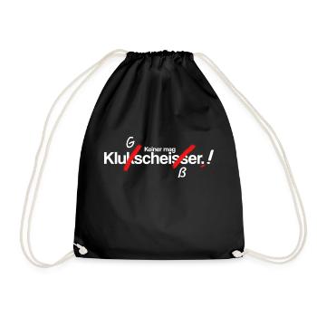 Klugscheißer in Weiß - Turnbeutel - Schwarz - Vorne