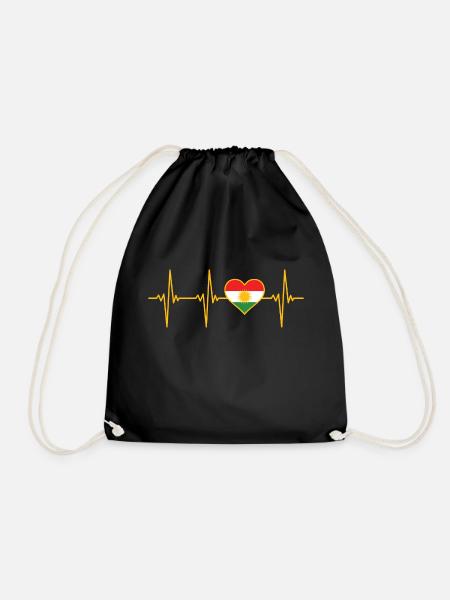 Kurdistan Kurde Kurdischer Herzschlag - Turnbeutel - Schwarz
