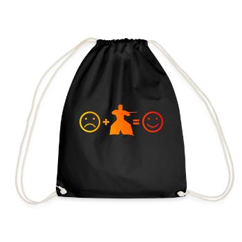Aikidoka Herren Jungen - Lustiges Aikido - Turnbeutel - Schwarz - Vorne