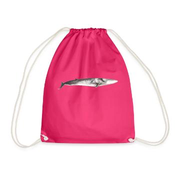 Fin whale Balaenoptera physalus - Drawstring Bag - fuchsia - Front