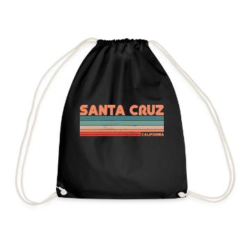 SANTA CRUZ Skateboard Surf Vintage California - Drawstring Bag - black - Front