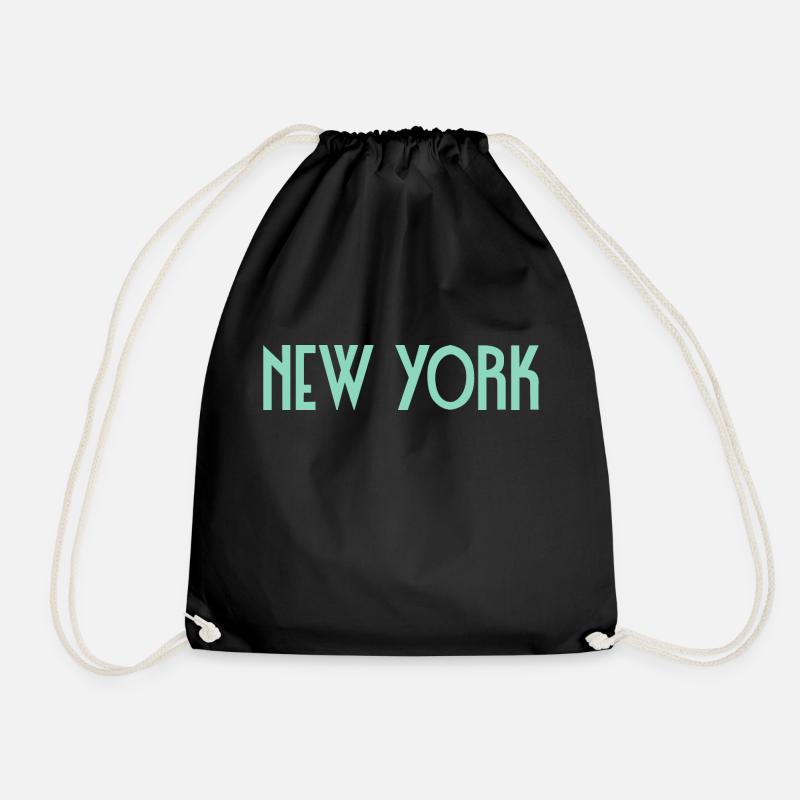New York - Drawstring Bag - black