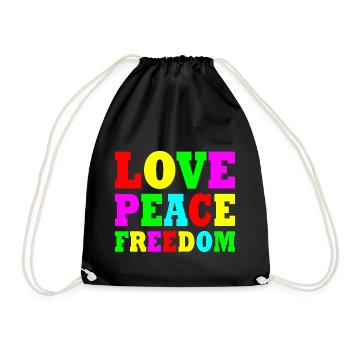 Love peace freedom - Sac de sport léger - noir - Devant