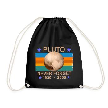 VINTAGE Never Forget PLUTO - Retro Astronomy Space - Drawstring Bag - black - Front