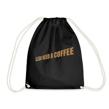 Fist I need Coffee - Turnbeutel - Schwarz - Vorne