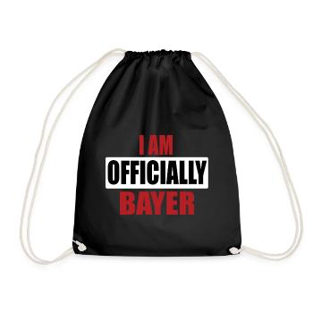 I am officially Bayer Bayern bayrisch Geschenk - Turnbeutel - Schwarz - Vorne