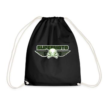 SUPER MOTO Pirates green - Drawstring Bag - black - Front