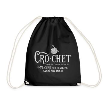CROCHET - the CureWhite - Turnbeutel - Schwarz - Vorne