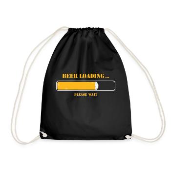 Beer Loading Please Wait Bier Beer Trinken Design - Turnbeutel - Schwarz - Vorne