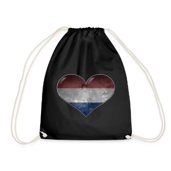 Holland-Heart - Drawstring Bag - black - Front