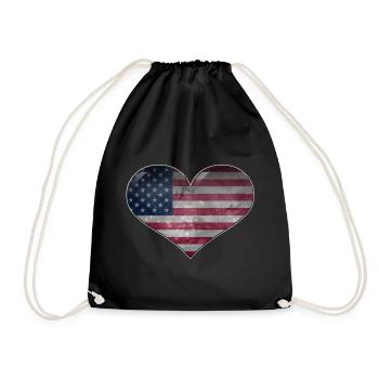 Heart of the USA - Drawstring Bag - black - Front