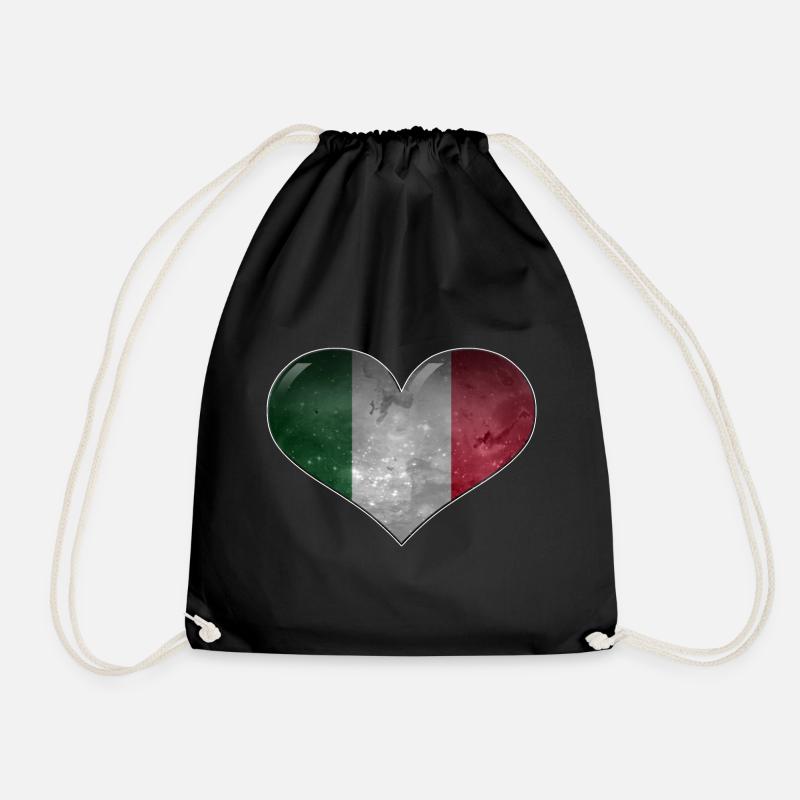 Italien-Herz - Turnbeutel - Schwarz