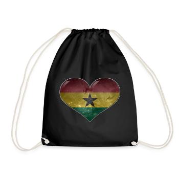 Ghanaian Heart - Drawstring Bag - black - Front