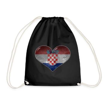 Cœur de la Croatie - Sac de sport léger - noir - Devant